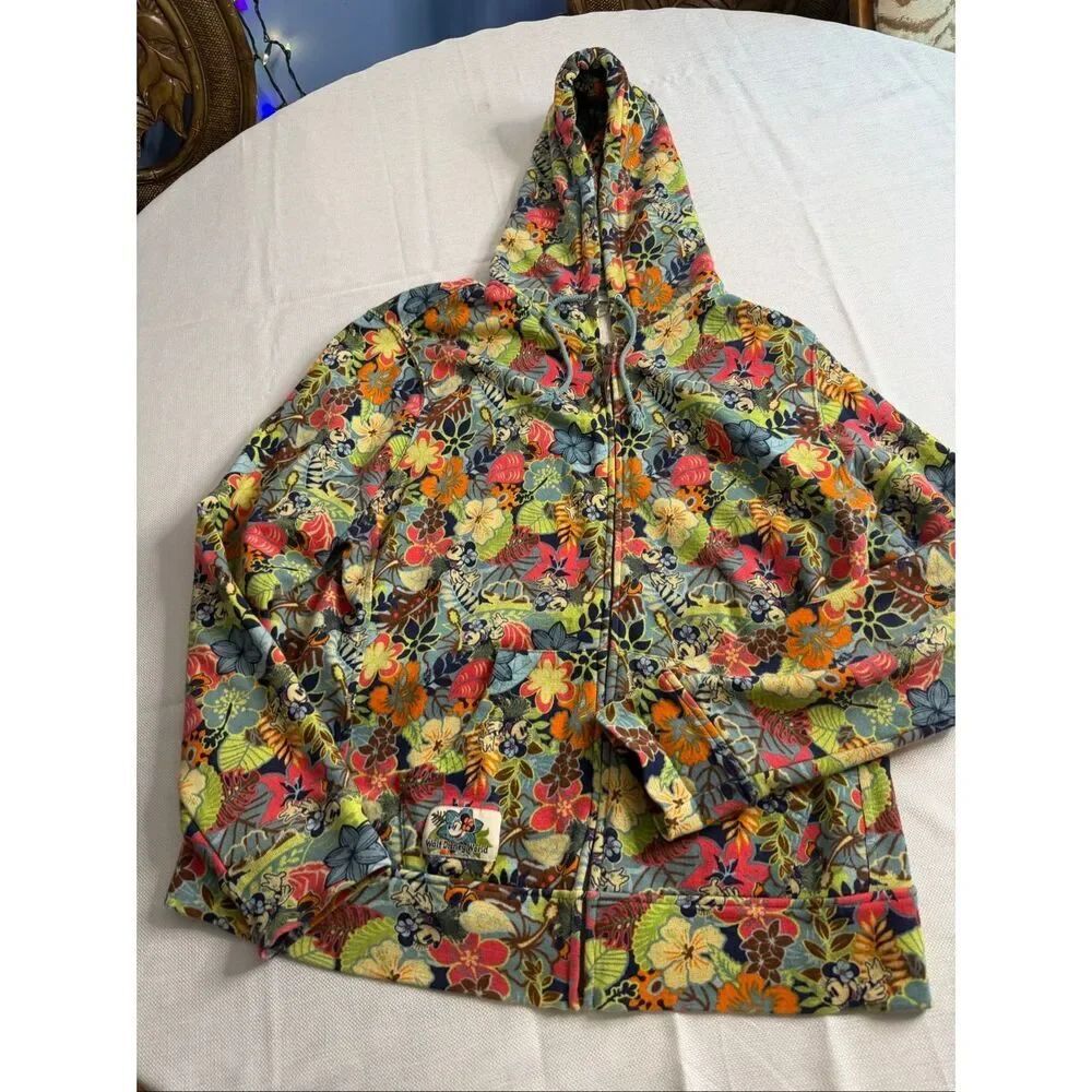 Disneyland Resort Hidden Mickey Full Zip Kangaroo Pocket Sweater Plus Size XXL